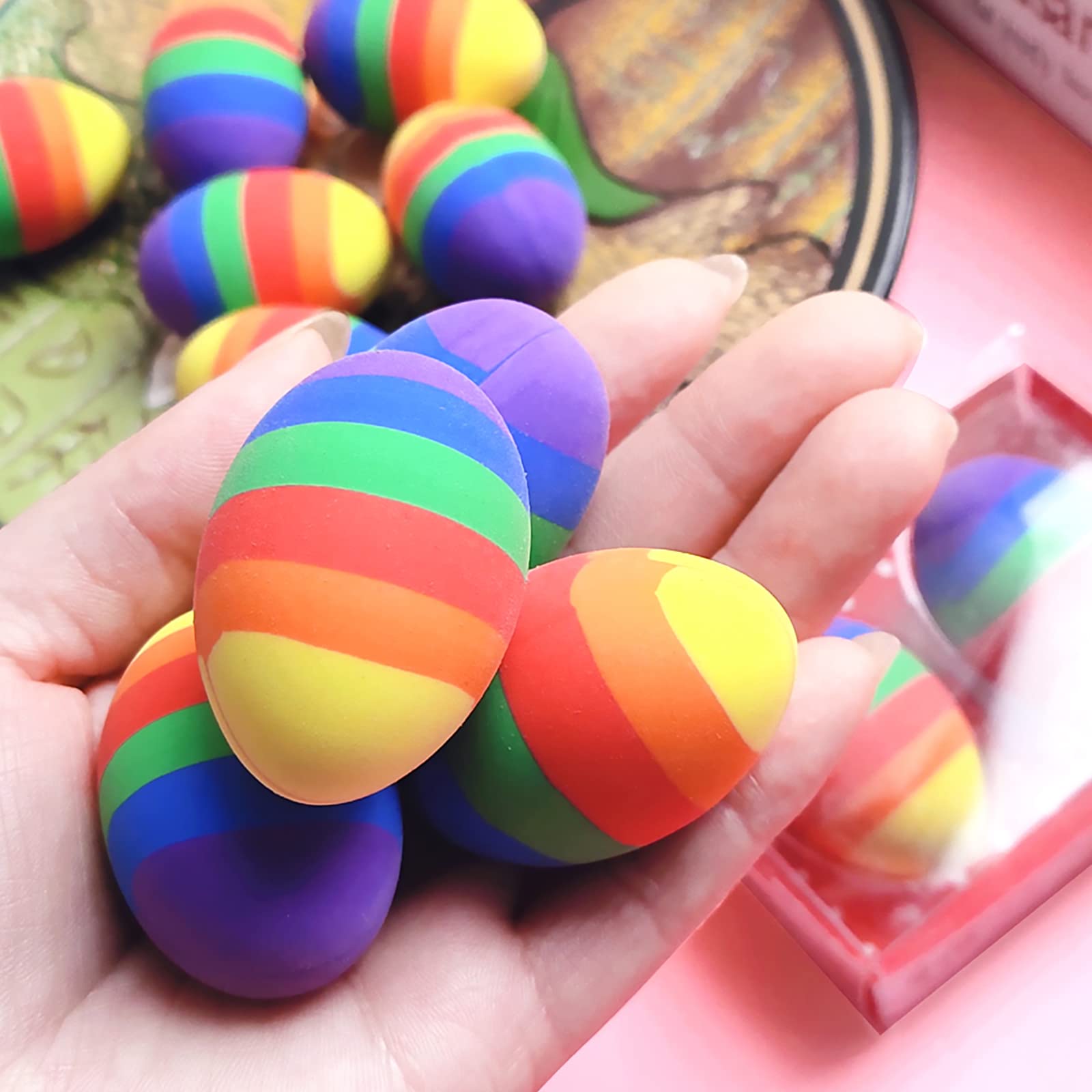 Set Di 6 Gomme Per Matita A Forma Di Biscotti Al Latte - Colorate, Atossiche, Per Scuola E Ufficio - 3