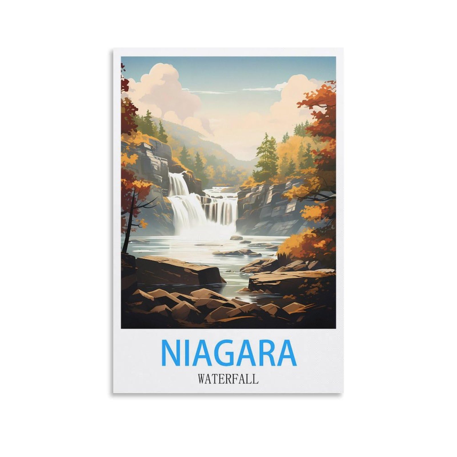 Vintage Metal Tin Signs Niagara Waterfalls Art Retro Plaque for Bars Pub Playroom Man Cave Wall Decor 30x30cm