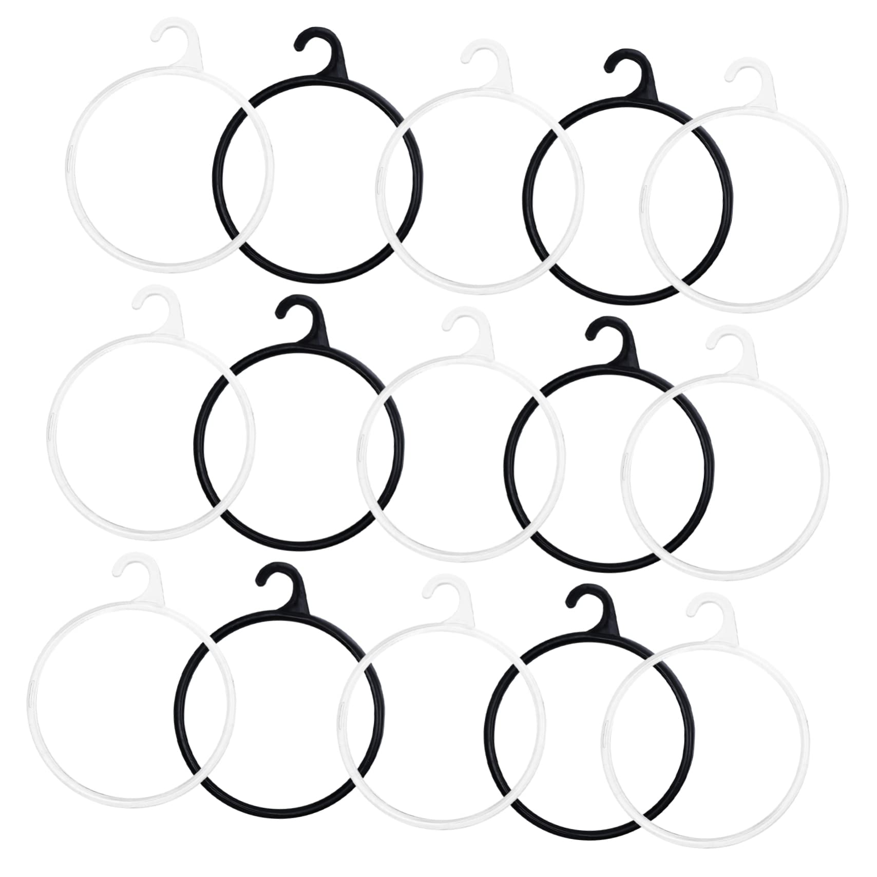 KOMBIUDA Scarf Organizer 40pcs Tie Hanger Plastic Belt Ring Shawl Storage Tool Closet Ring