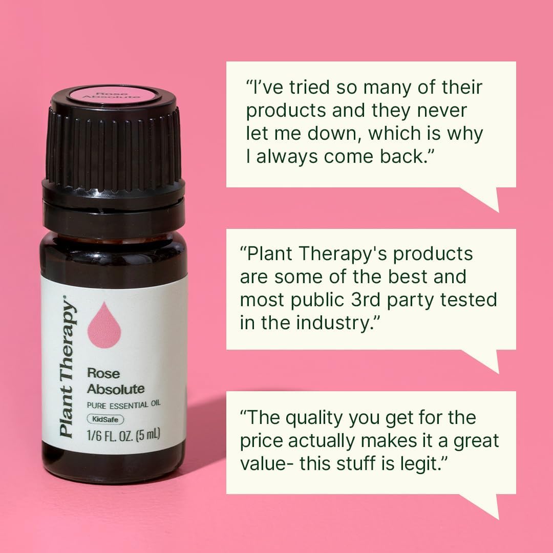 Plant Therapy Rose Absolute Essential Oil, 5 mL (1/6 oz), 100% Pure, Undiluted, Calming & Emotionally Grounding, Great Essential Oil for Skincare - Image 4
