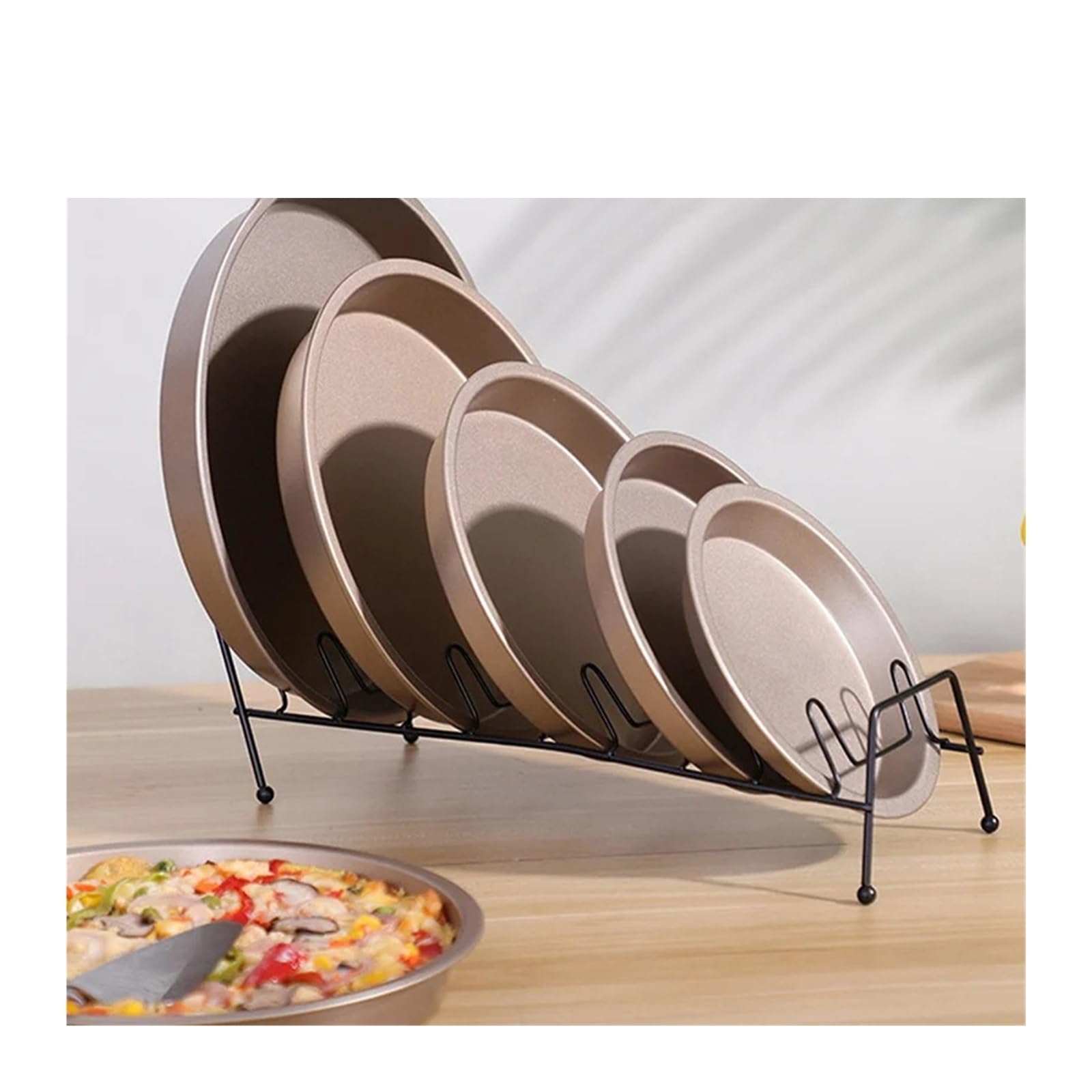 Molde for hornear antiadherente de 10/9/8/7/6 pulgadas | Olla freidora de aire, bandeja redonda, sartén for asar Pizza, cesta for pastel, utensilios for hornear(10inch)