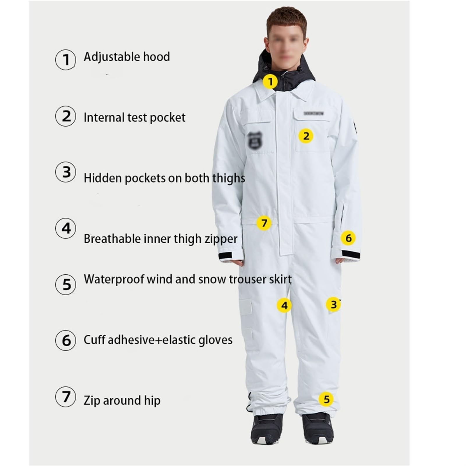 Yytcsjz Tute Da Sci Invernali Da Uomo, Set Di Tute Da Sci Impermeabili Antivento Resistenti All'usura Da Uomo, Abbigliamento Da Snowboard Per Avventure All'aria Aperta, Per Lo Sci, Motoslitta