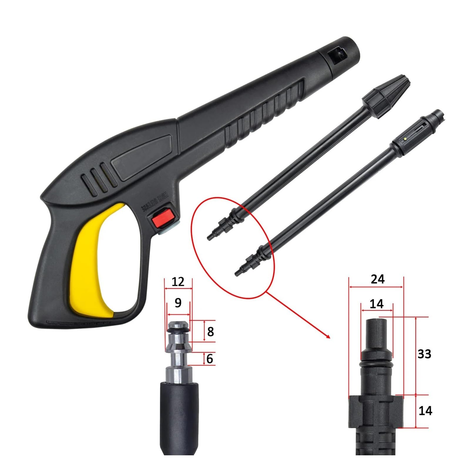 Pistola for idropulitrice, lancia, ugello, getto d'acqua, bacchetta for spruzzo