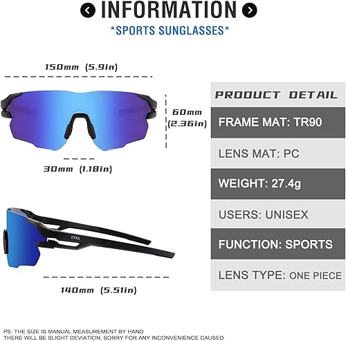 Miniatura 5 de Gafas de sol polarizadas de béisbol deportivas, protección UV400, para niños, hombres, mujeres, jóvenes, gafas de sol polarizadas