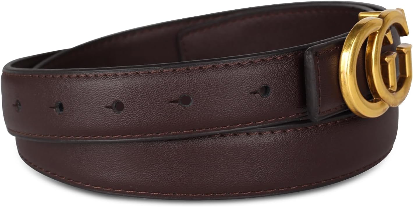 Women's Leather Belt with Buckle - Ideal for Dresses, Jeans, and Coats