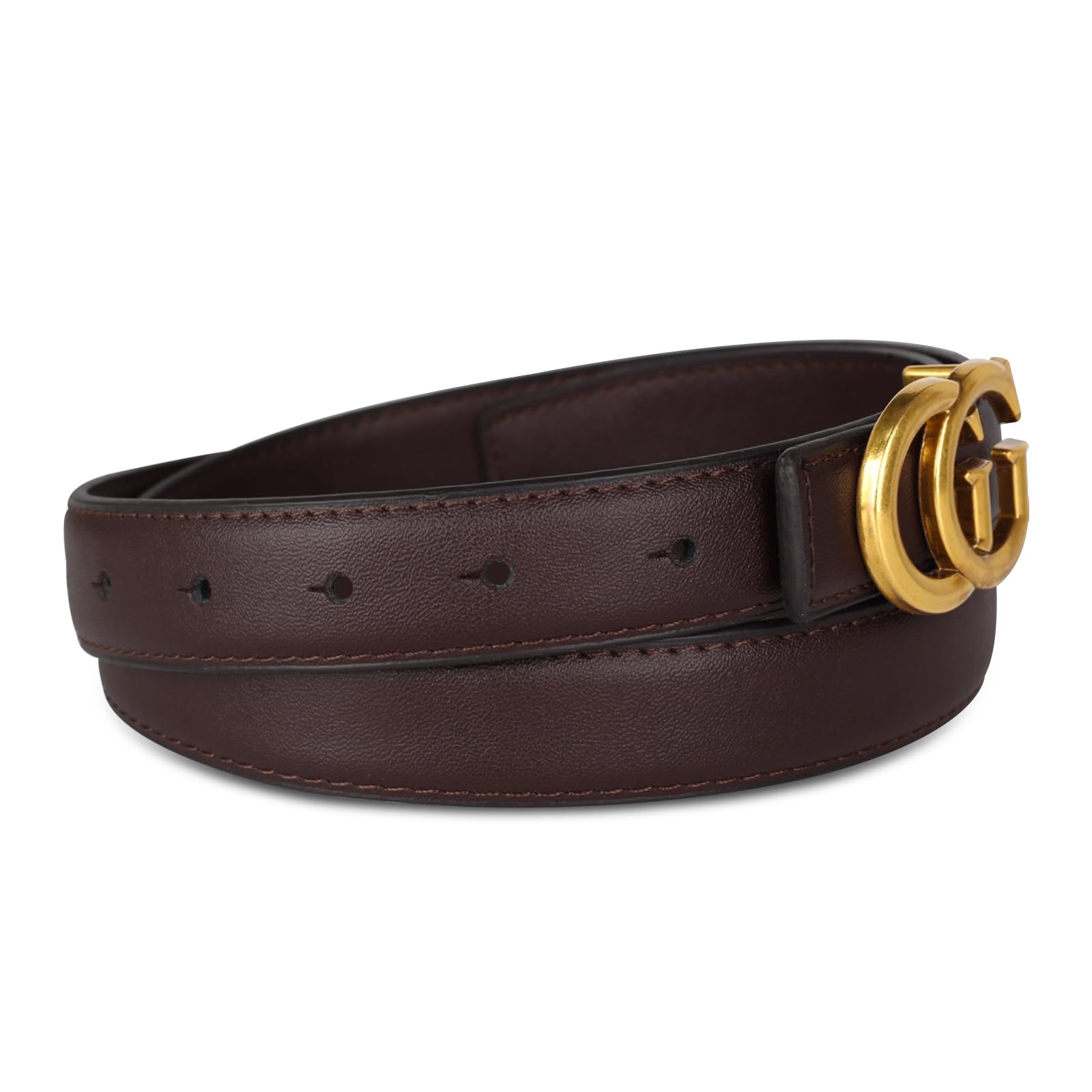 Women's Leather Belt with Buckle - Ideal for Dresses, Jeans, and Coats