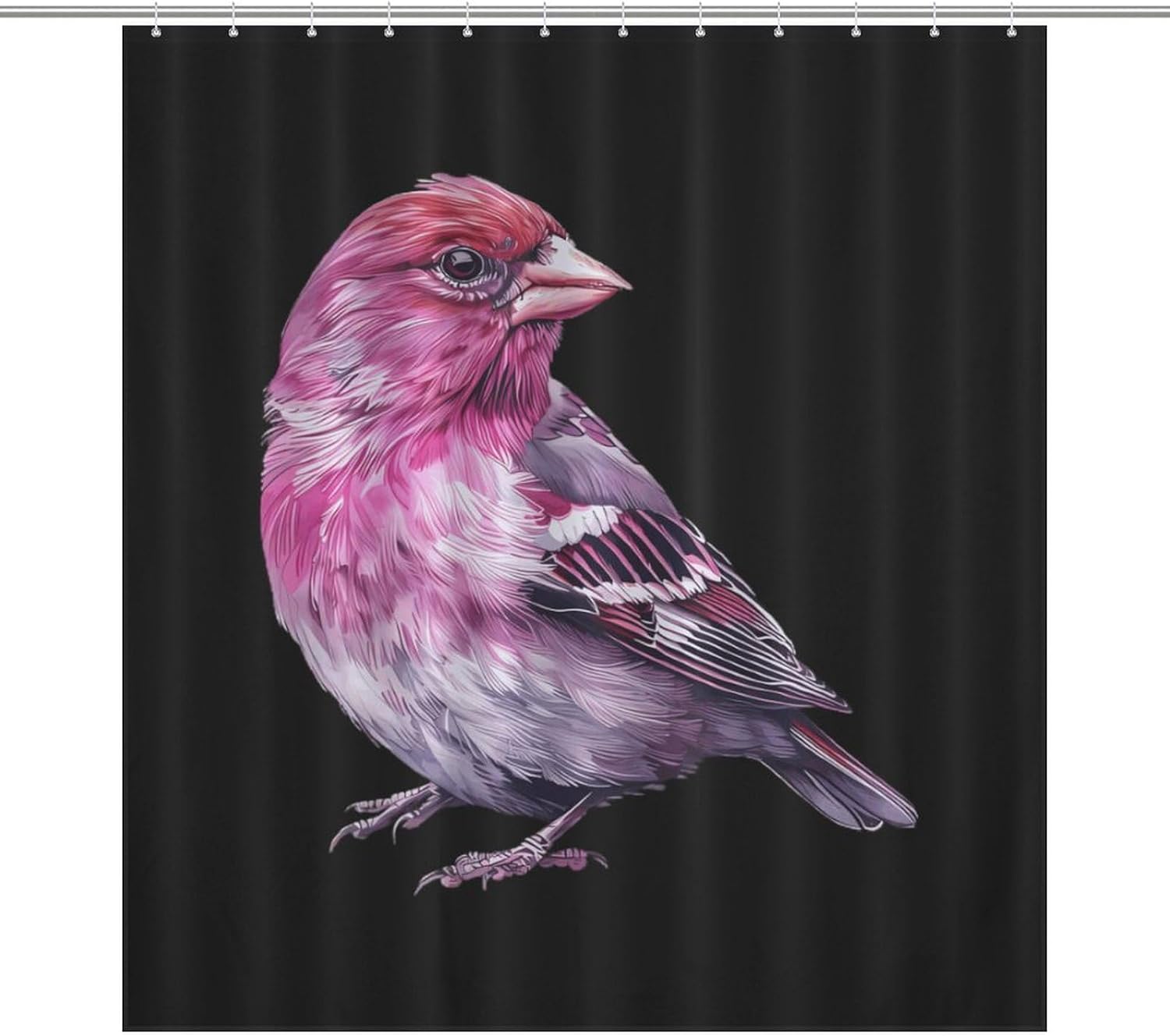 Purple Finch Bird Funny Shower Curtains Washable Bath Curtain Liner with Hooks for Bathroom Bath Tubs 36x72Inch（92x183cm）