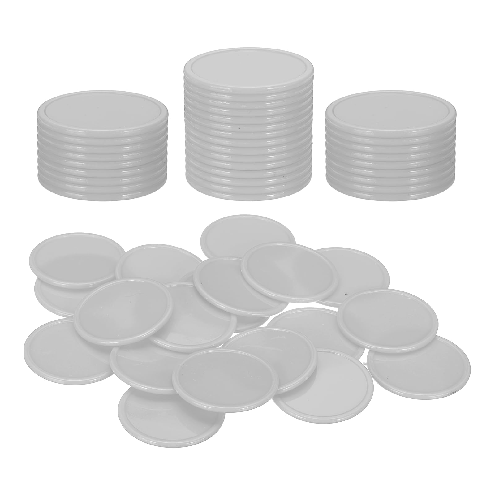 sourcing map 50Pcs 1.5 Inch Plastic Poker Chips, Mini Bingo Chips Learning Counters Counting Counters Disks Markers Opaque Game Tokens for Game Play Math Counting, Grey