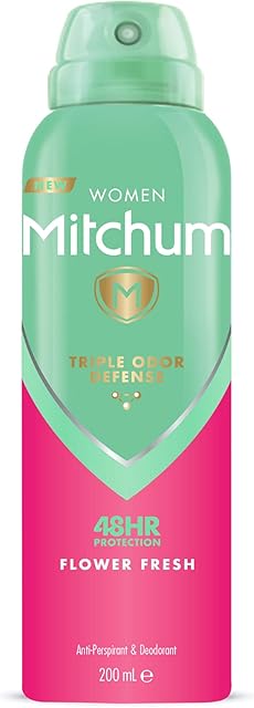 Mitchum Women Triple Odor Defense 48HR Protection Aerosol Deodorant & Anti-Perspirant, Flower Fresh, 200 ml