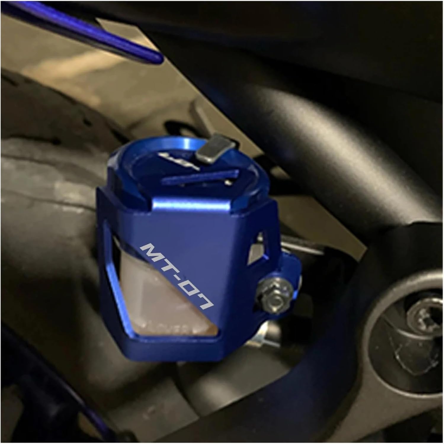 Compatible WithMT-07 MT07 MT 07 FZ07 2014-2024 2025 Motorcycle CNC Front Rear Brake Fluid Reservoir Tank Cover Engine Oil Filler Cap(Black Combo (2pcs))