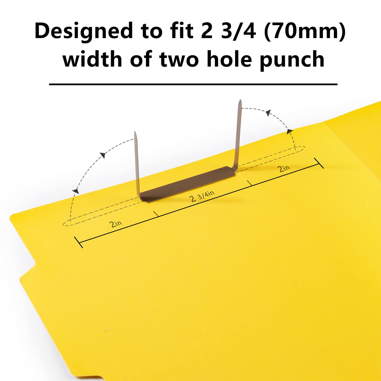 IMLIKE samoprzylepne zapięcia do papieru z ząbkami, 100 szt. metalowych elementów złącznych, pojemność 5 cm, podstawa 7 cm do teczek papierowych lub teczek, brązowe, dobry partner do kolekcjonowania
