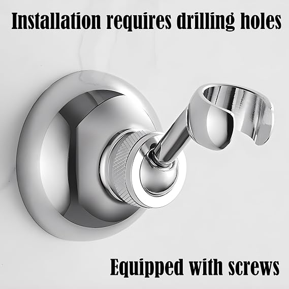Shower Head Holder - Adjustable Suction Chrome Plated Handheld Shower Wall Bracket