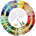 Produktbild elloLife [150 Farben] Stickgarn, Multifarben Sticken Garn Embroidery Threads mit 12 Spulen Organisator für Freundschaftsbänder Kit Stickerei Basteln Leisure Arts Kreuzstich Nähgarne Häkeln, 8m