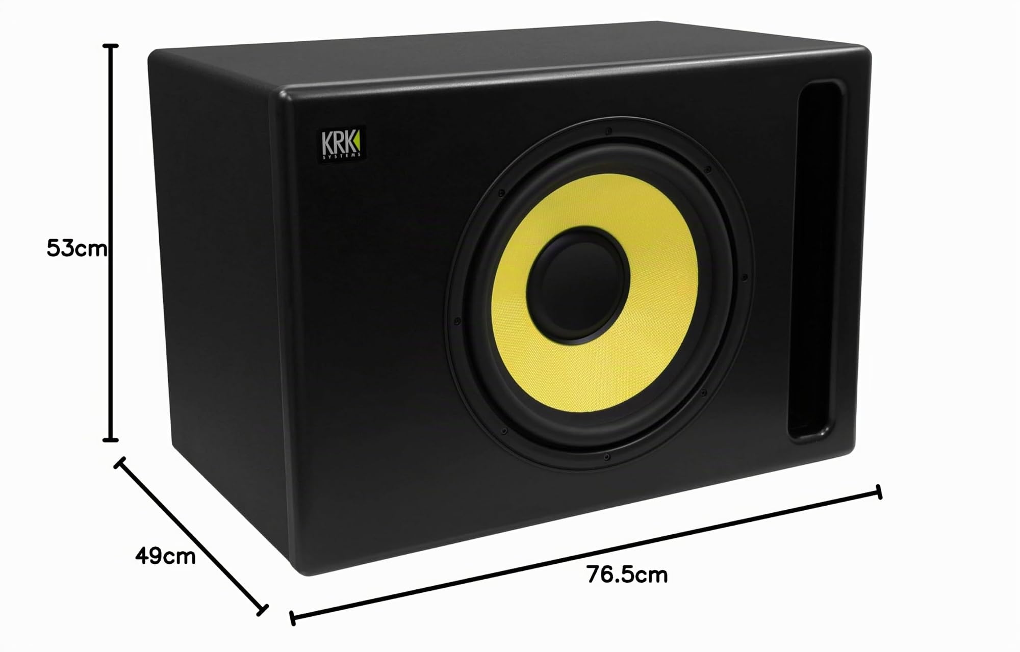 KRK S12.4 - Caisson de Basses Actif Noir - Subwoofer Actif - Puissance 220 W - 120 dB SPL - Contrôles Avancés - Connectivité Étendue - Studio, Home Studio