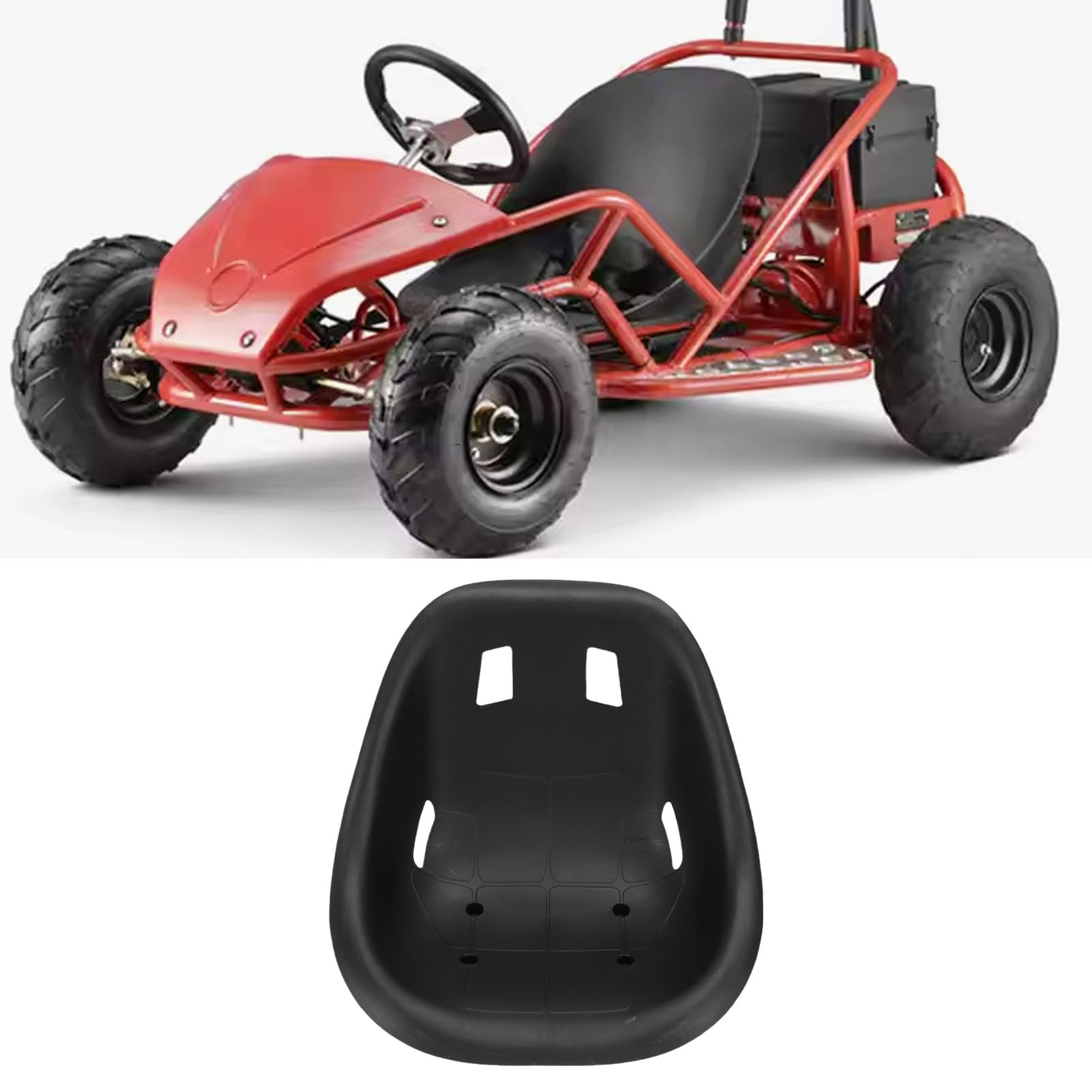 Yosoo Go-Kart-Sitz, Plastik-Bucket-Sitz-Ersatz für Drift-Trike-Rennkart-Buggy-Roller DIY-Sattel für Outdoor-Sportfahrzeuge