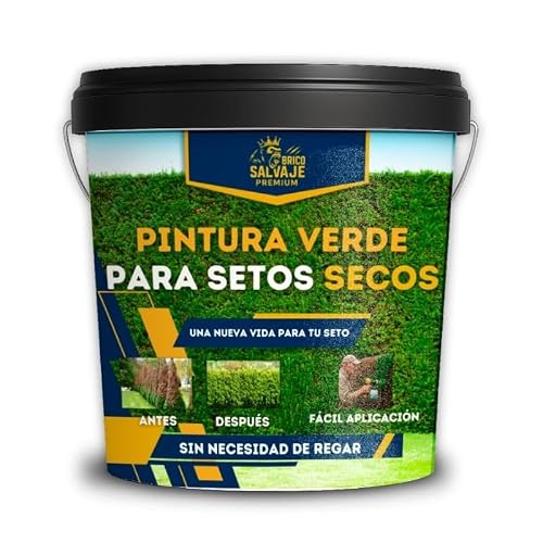 BRICOSALVAJE Pintura Verde para Setos y Cercas | Revitalizador ecológico al agua sin disolventes | Cubre zonas secas al instante | Resistente al sol y lluvia | Aplicación con pulverizador (750 ML) ✅