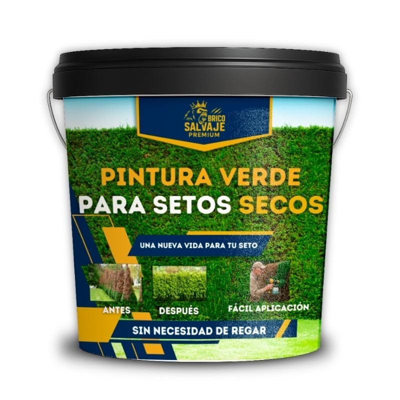 Peinture verte pour haies et clôtures | Revitalisant écologique à l'eau sans solvant | Couvre les zones sèches instantanément | Résistant au soleil et à la pluie | Application au