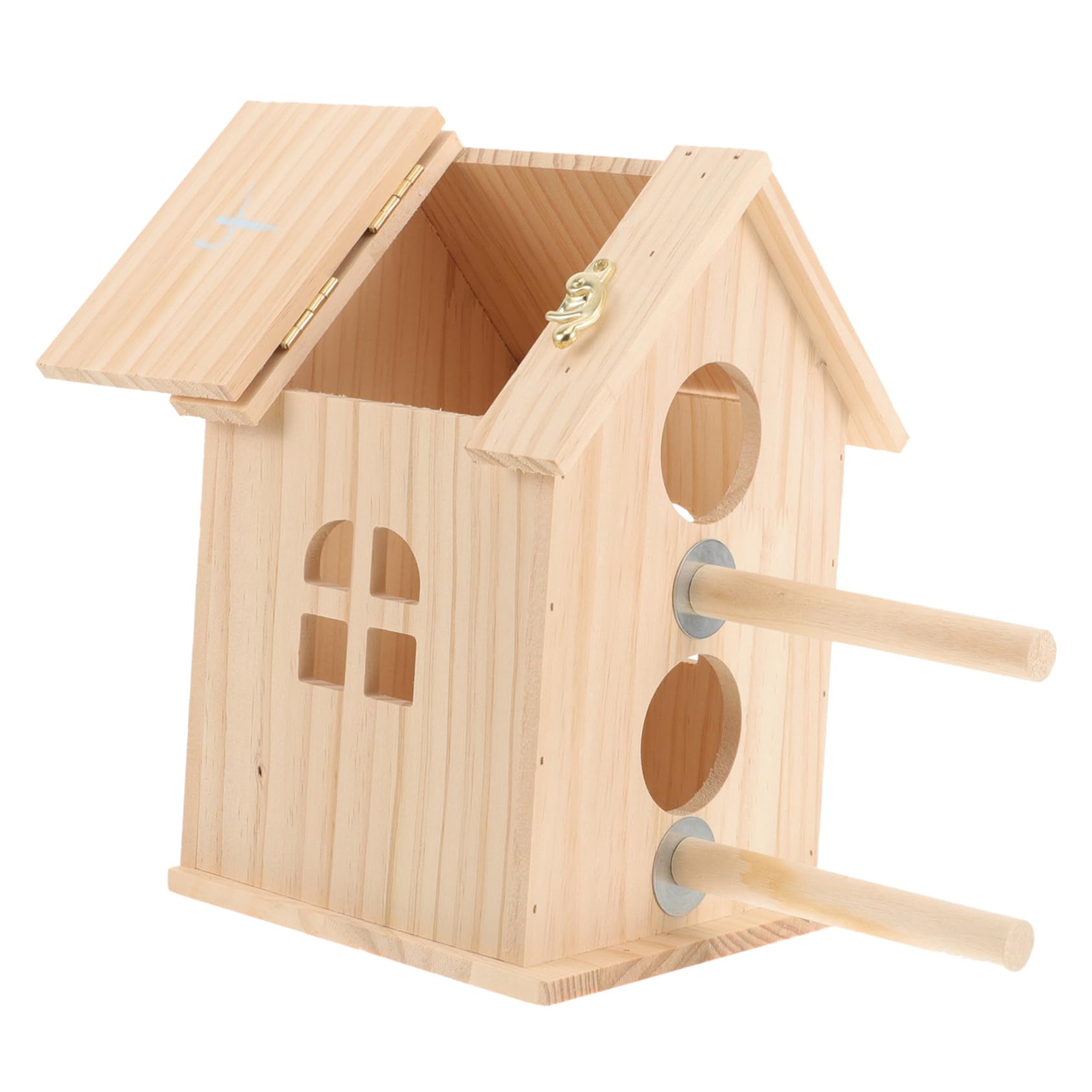 Angoily Caja Terrario De Aves Nido De Pájaro De Madera Criadero De Madera Casa De Pájaros De Madera Juguetes De Aves para Periquitos Pájaro Loro Colgante G5