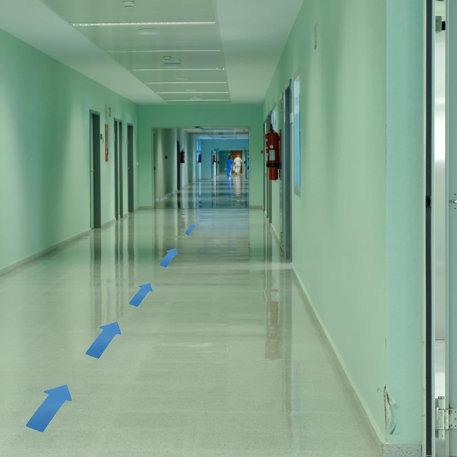 PATIKIL 200 PCS Adhesive Arrow Stickers, 3"x6" Arrow Floor Sticker Tape, Arrow Adhesive Floor Marker Sticker Directional Arrow Decal Large for Christmas Classroom Warehouse, Blue image 4