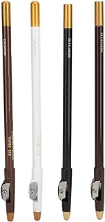 4 peças de lápis de barbeiro, escova de enchimento de barba, lápis de barbeiro de linha fina, lápis de barbeiro com apontador linha do cabelo, lápis de barba, acessórios em forma de barba preencha a parte esparsa da barba