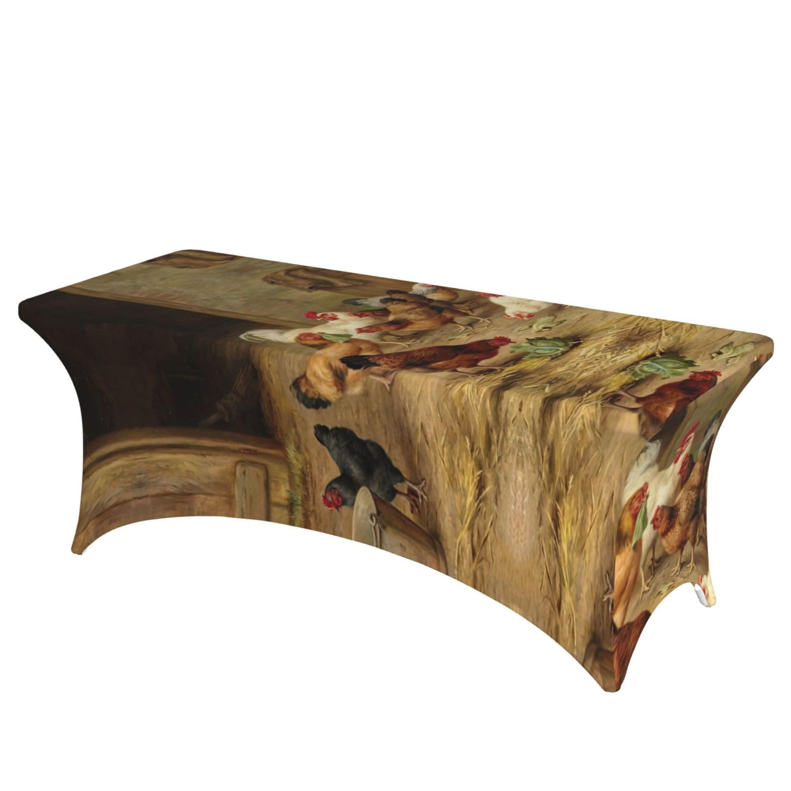 Nappe extensible poules de ferme lavable anti-plis