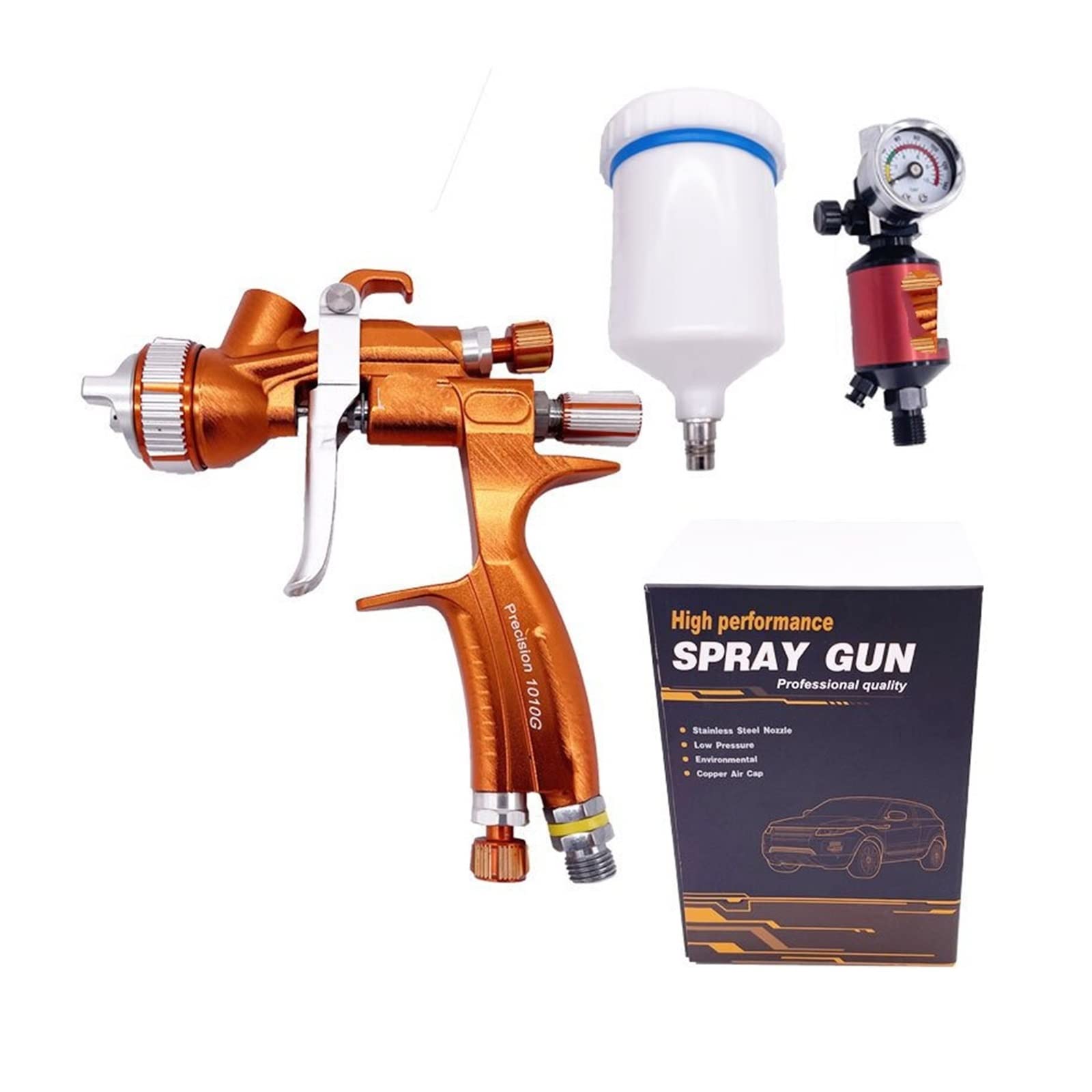 Boquilla Bomba de Engrase Pistolas de Pintura con Boquilla de 1,3 MM, Pistolas pulverizadoras industriales de Alta atomización con aerógrafo 959G Bomba de Engrase(Mini 0.8MM)