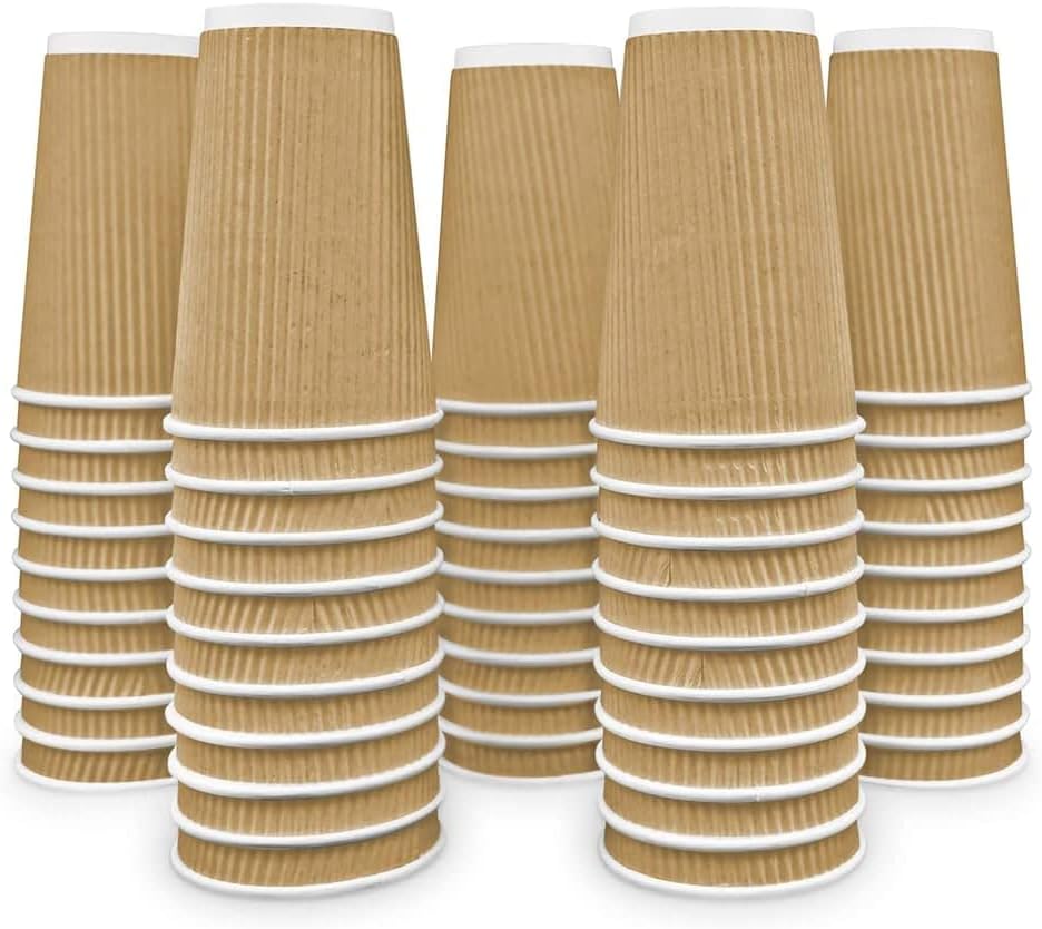 Ripple Paper Cups 16 oz 200 Pack for Coffee & Tea Made in USA | Bulk 200 Count for Home, Office, Restaurants & Coffee Shops | Recyclable, Insulated, & Disposable 16 Ounce To-Go Cups for Hot Beverages Ripple Paper Cups 16 oz 200 Pack for Coffee & Tea Made in USA | Bulk 200 Count for Home, Office, Restaurants & Coffee Shops | Recyclable, Insulated, & Disposable 16 Ounce To-Go Cups for Hot Beverages