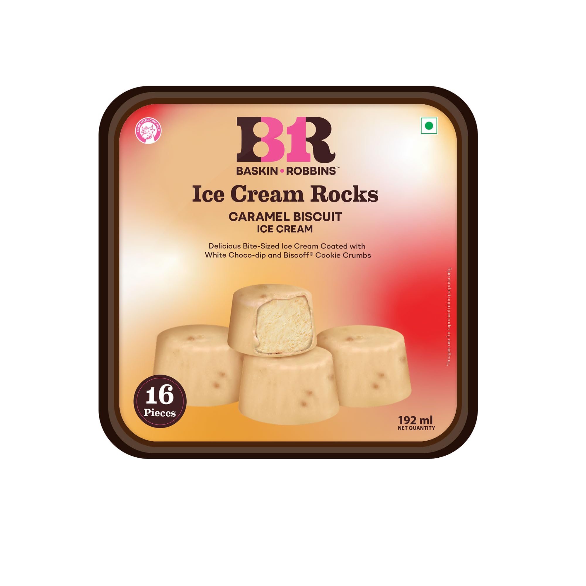 Baskin Robbins Ice Cream Rocks - Caramel Biscuit, 192ml : Amazon
