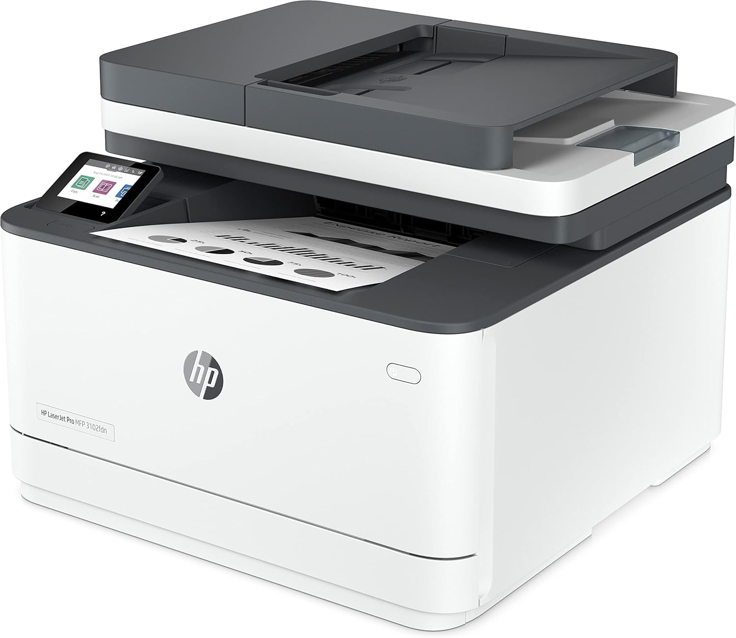 HP LaserJet Pro 3102fdn, 3G629F, Imprimante Multifonction A4, Impression Recto Verso Automatique, Imprime Uniquement en Noir et Blanc, 33 ppm, USB, USB Host, Fax, Ethernet, Smart, Blanche