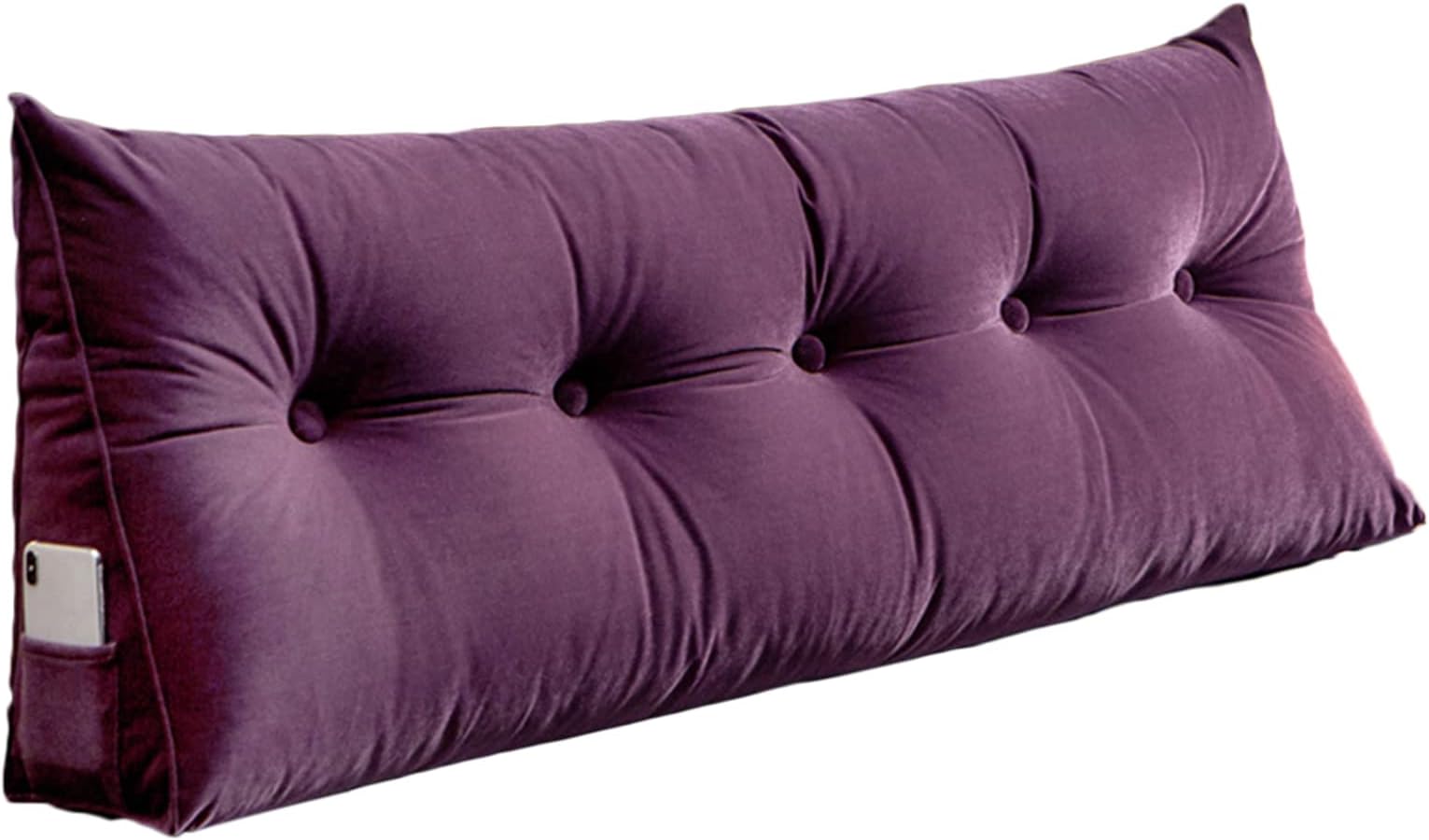 Triangular Headboard Pillow, Large Backrest Positioning Support Bolster Headboard Cushion Pillow, Rectangular Headboard Reading Body Pillow, Daybed Backrest Support Cushion,Purple,80*50*20cm