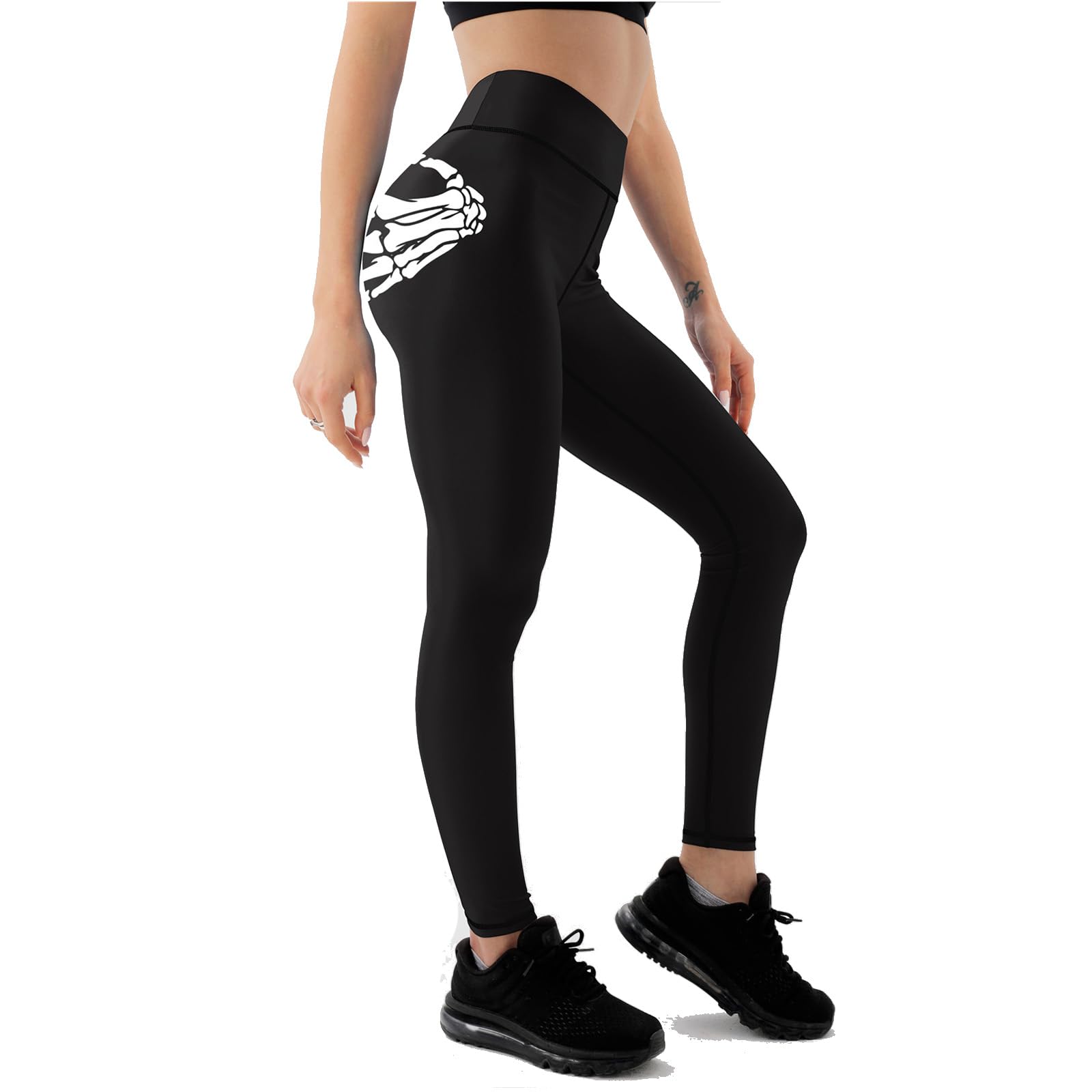 Glow in The Dark Halloween Theme High Waisted Leggings for Women Fitness Yoga Pants Cycling Workout