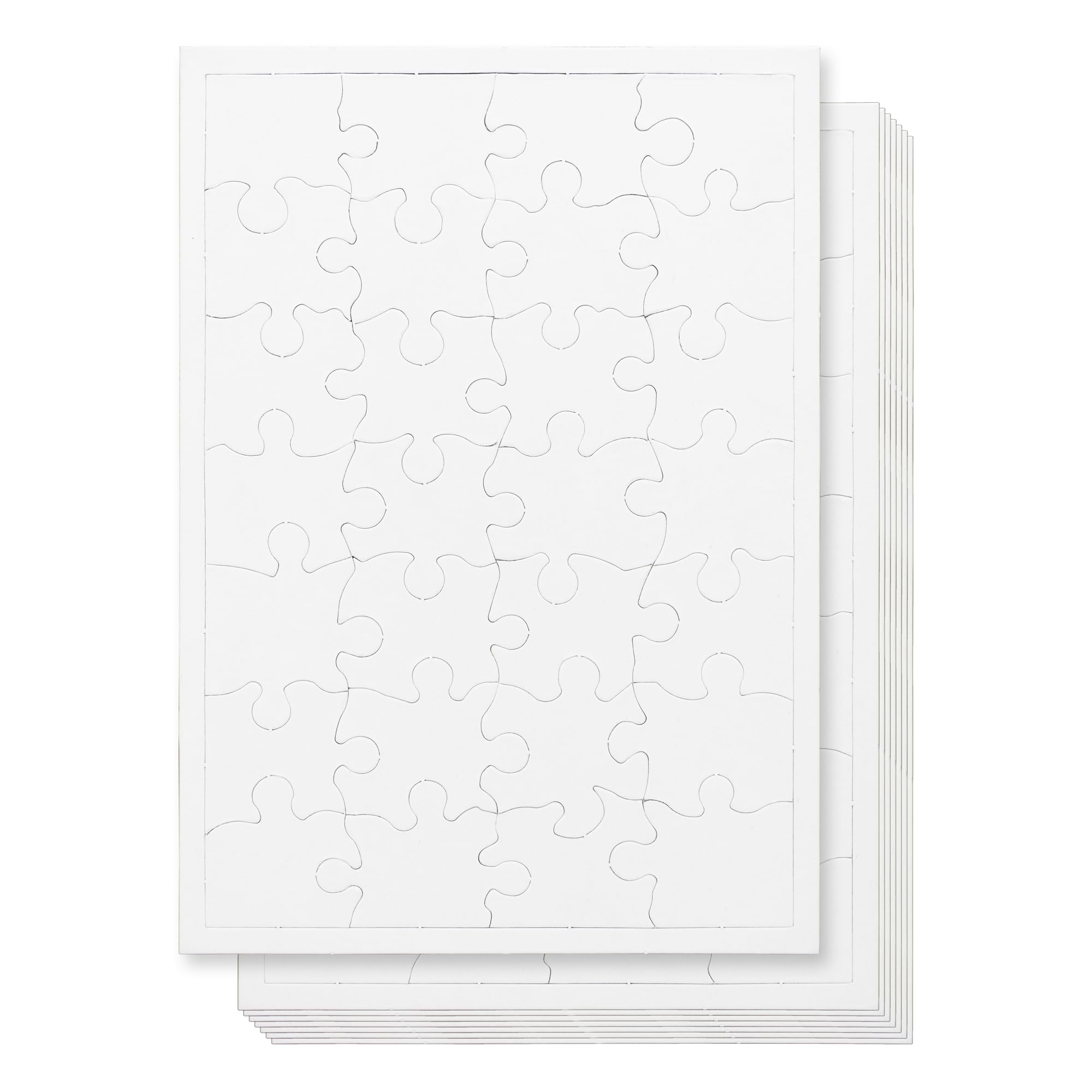 8 Blank Jigsaw Puzzles with Envelopes – 5.5 x 8 Inch, 28 Pieces Each – DYI Party invites, Perfect for Decorating, Kids' Activities, Arts & Crafts or Party Favors