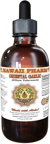 Hawaii Pharm Ajo oriental, Jiu CAI Zi (Allium Tuberosum), tintura, extracto líquido de semillas secas, ajo oriental, suplemento de hierbas 4 onzas