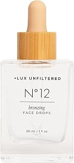 + Lux Unfiltered N°12 Face Tanning Drops - Non-Comedogenic Bronzing Drops for Face with Hyaluronic Acid, Vitamin E, & Passionfruit Oil - Fragrance Free, Cruelty Free, & Vegan Self Tanner
