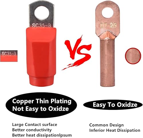 Miniatura 5 de Cable de batería para carrito de golf, 4 calibradores, juego de cables de batería para EZGO TXT Medalist modelos 1994 en adelante (juego de 5)