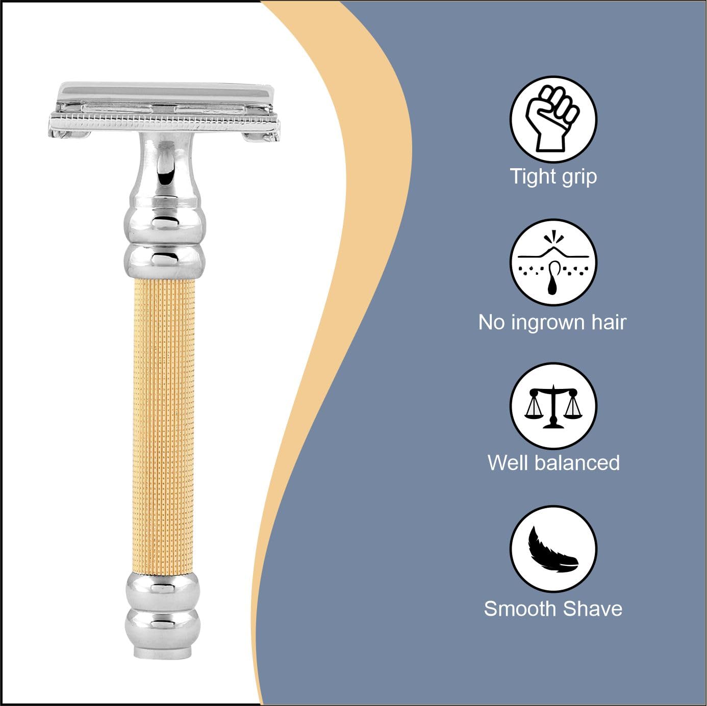 Pearl Shaving Double Edge Butterfly Safety Razor SBF-11 (Gold) 1