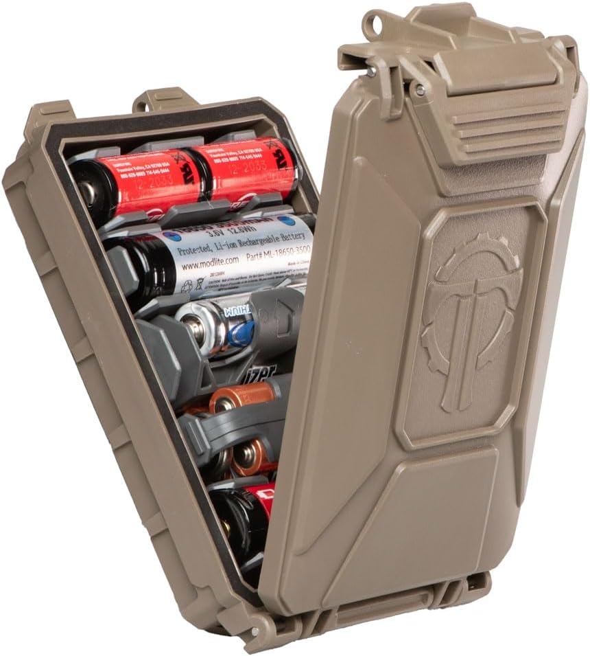 Thyrm CellVault-5M Modular Battery Storage for CR123, 18650, 18350, CR2032 Batteries with Movable Inserts, Made in USA