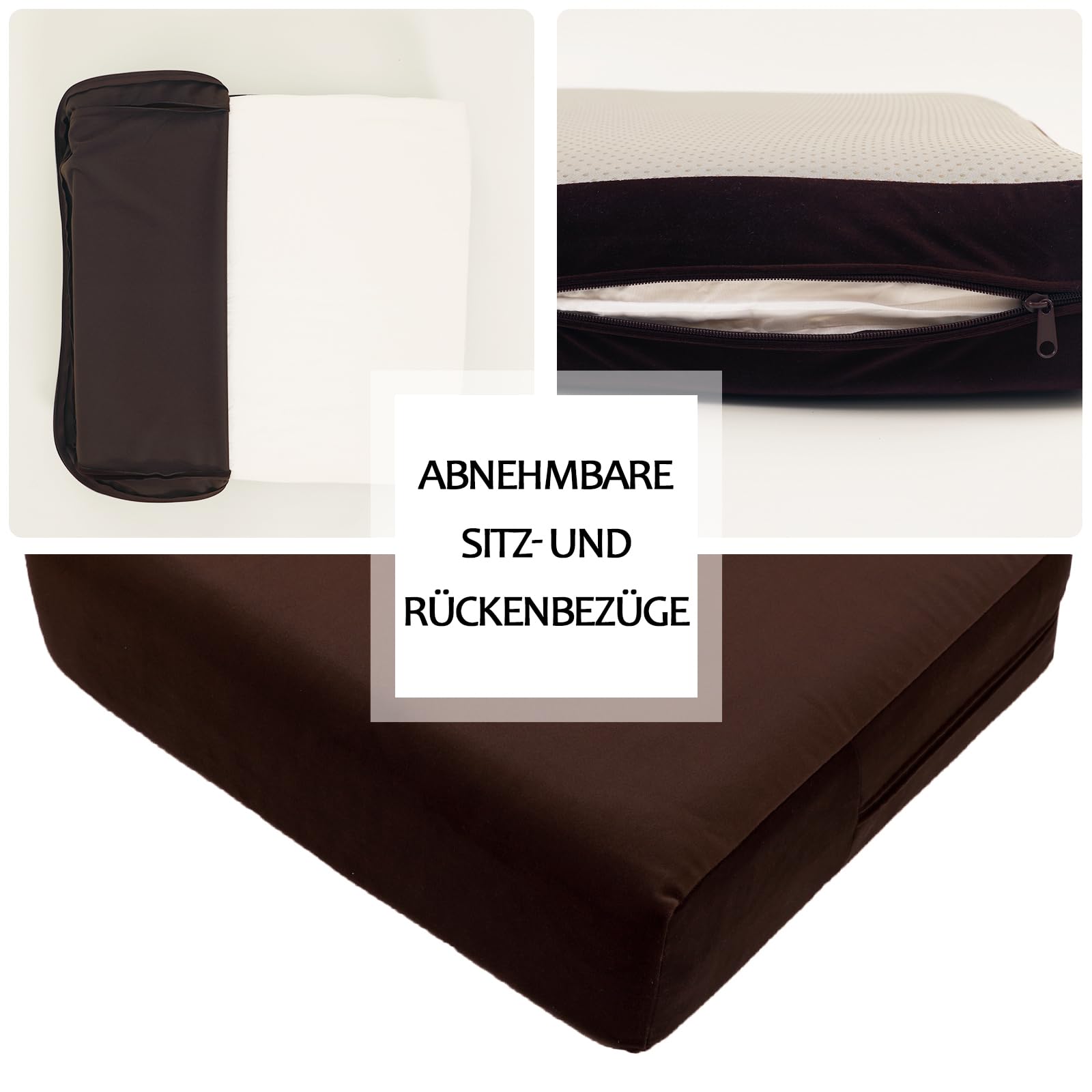 RUIXUAN Cojín de asiento para levantarse, 50 x 50 x 12 cm, lavable, color gris (marrón)