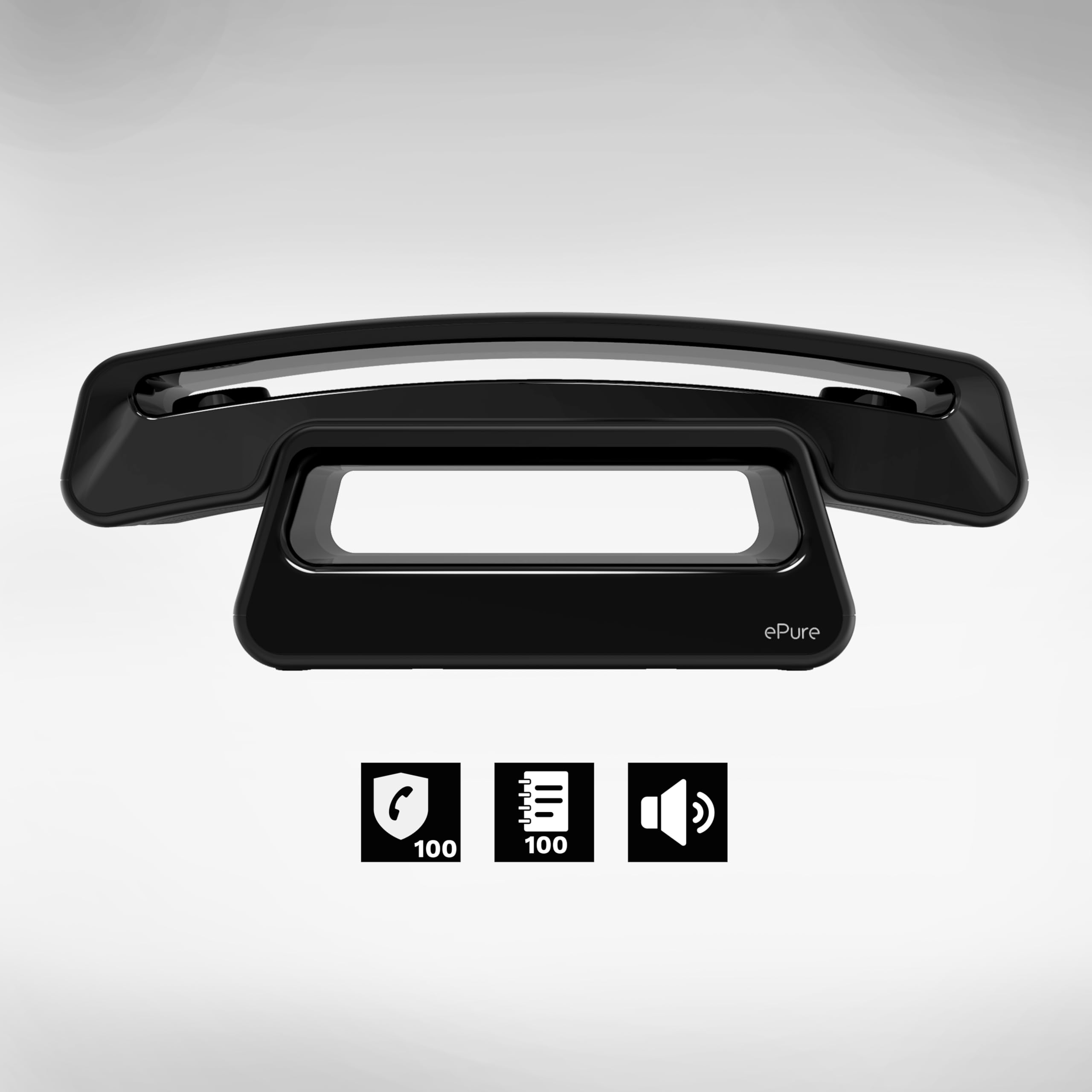 ALCATEL Epure Iconic bezprzewodowy telefon stacjonarny DECT – styl vintage – duży wyświetlacz graficzny o wysokiej rozdzielczości – funkcja głośnomówiąca – funkcja blokowania połączeń – czarny