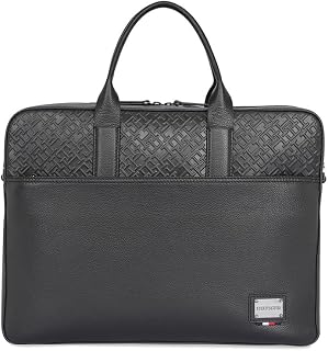 TOMMY HILFIGER Genuine Leather Office Bag for Men, Black, KENNINGTON Price In India