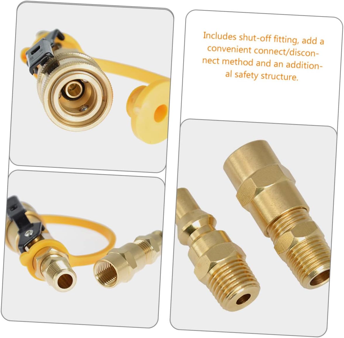 Sosoport 2sets Propane Gas Fittings Kit Rv Propane Hose Quick Connect Fittings Adapter for Grill Accessory