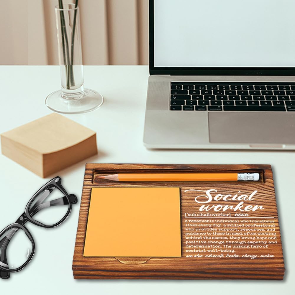 Thank You Appreciation Gifts for Social Worker, Case Manager Present, MSW Office Accessories, Graduation Going Away Retirement Gift for Social Work Self-Stick Note Pad Holders-LBB93 - Image 3