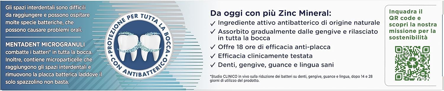 Mentadent Dentifricio Microgranuli Zahnpasta, 75 ml, 36er Pack,+ italy shop free keyring