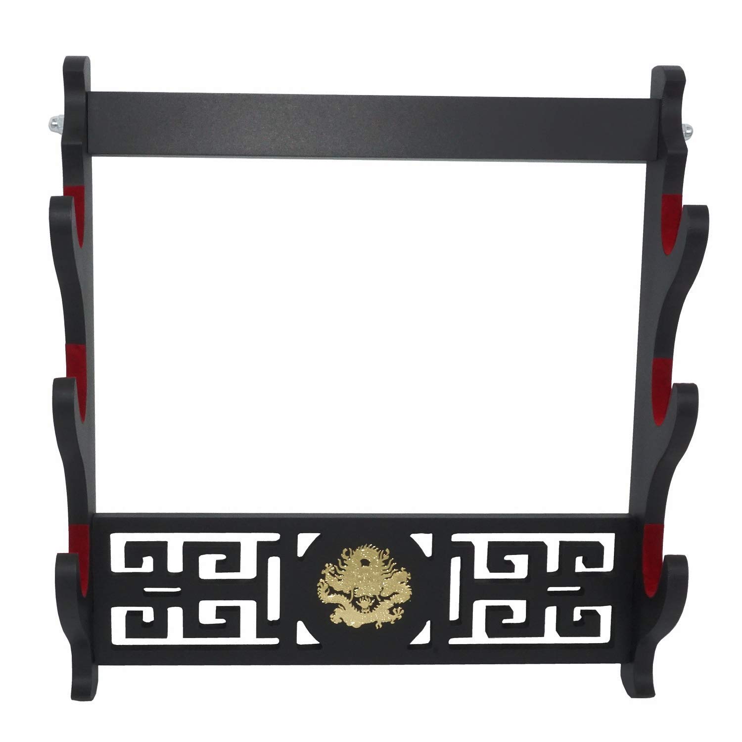 Cohki Porte-Épée Montage Mural Velours Rembourré - Support Katana Samurai Dragon 2 Tiers