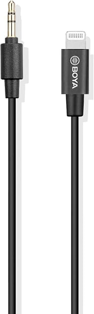 Boya by-M2 - Microfone Lavalier para dispositivo iOS, preto