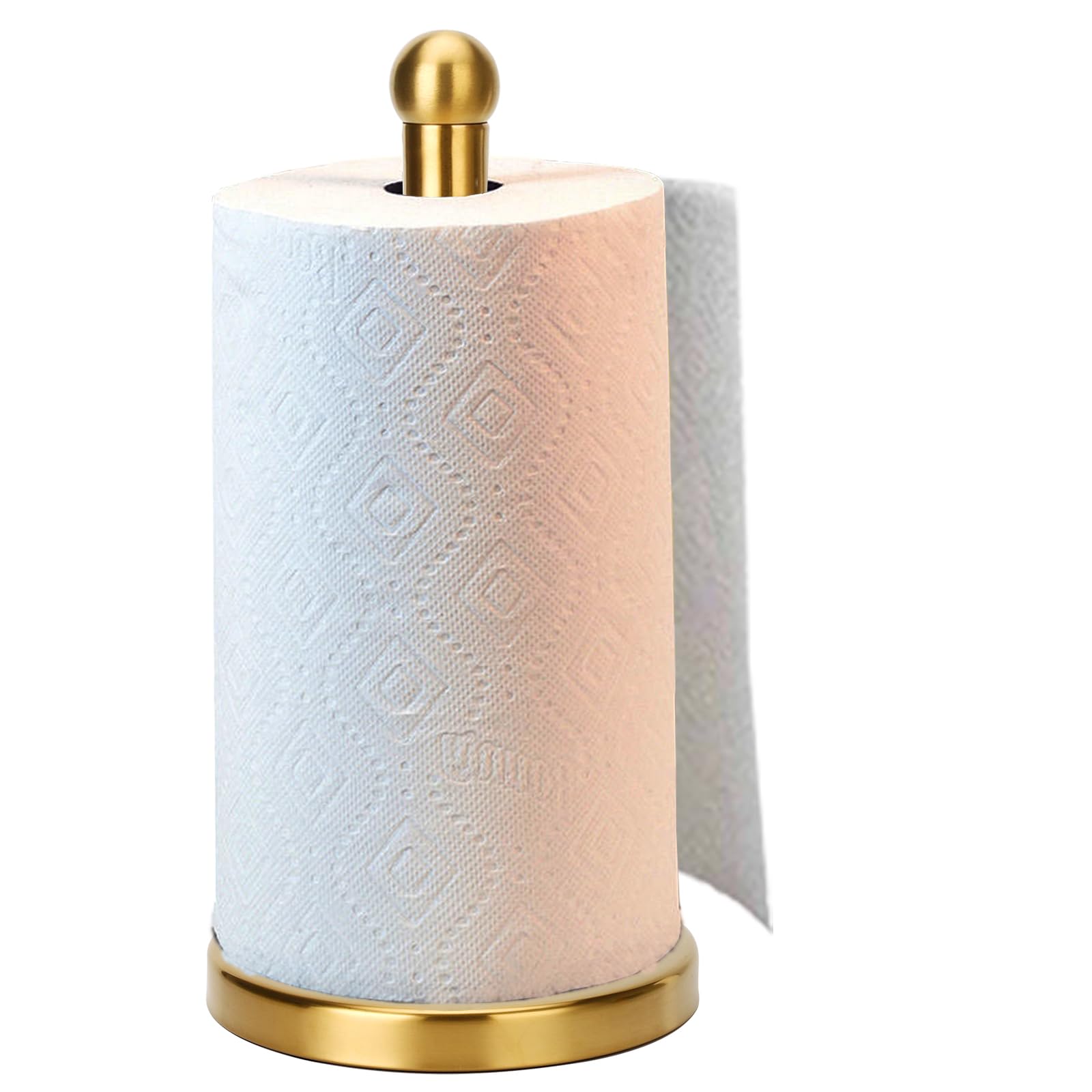 Soporte para toallas de papel de encimera en acabado dorado de alta calidad