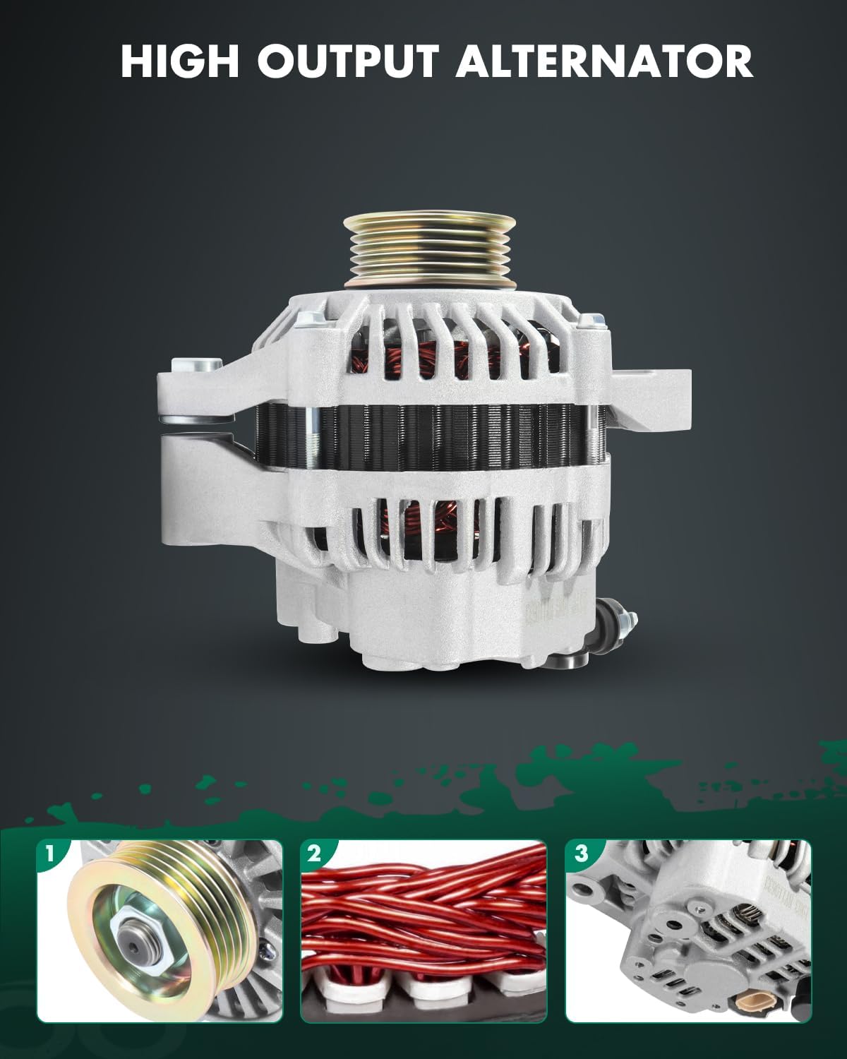 SCITOO Alternator Fits for Chevrolet for Tracker 2.0L 1999-2003,for Suzuki for Vitara 2.0L 1999-2003,12V 75 Amp CW 5-Groove Pulley, Replace OE 13781 AMT0106 A5TA4291 30020754 A5TA4291 31400-65D00