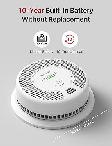 Miniatura 2 de X-Sense SC06 - Detector de humo y monóxido de carbono 2 en 1 (no cableado), alarma de incendio y CO con sensor dual, 10 años de batería, compatible
