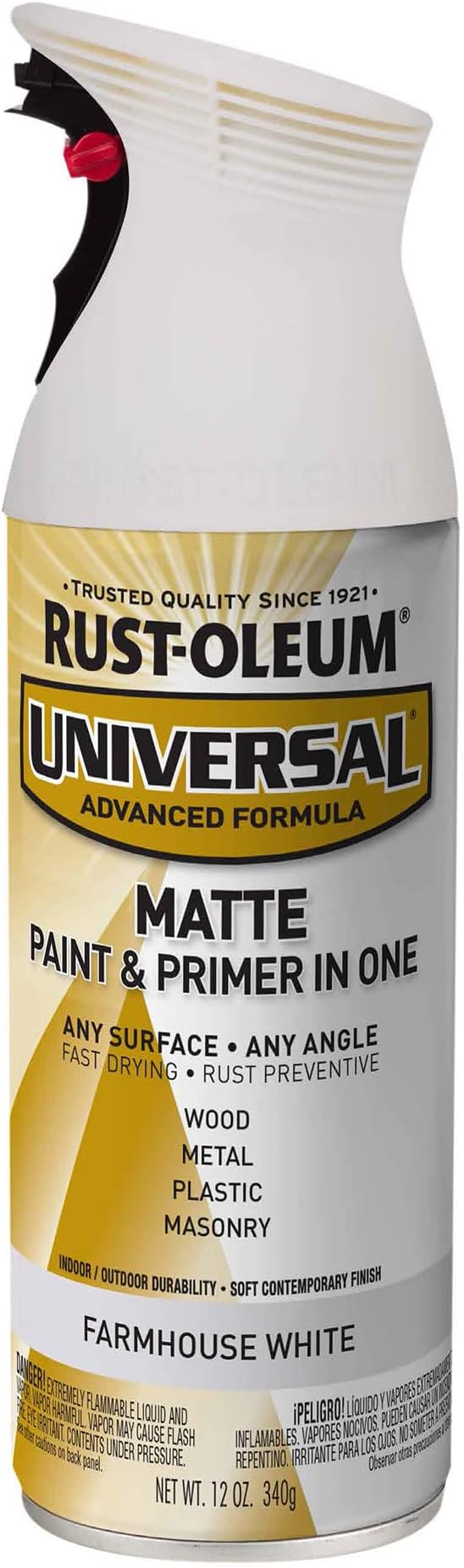 376725 Universal All Surface Spray Paint, 12 oz, Matte Farmhouse White