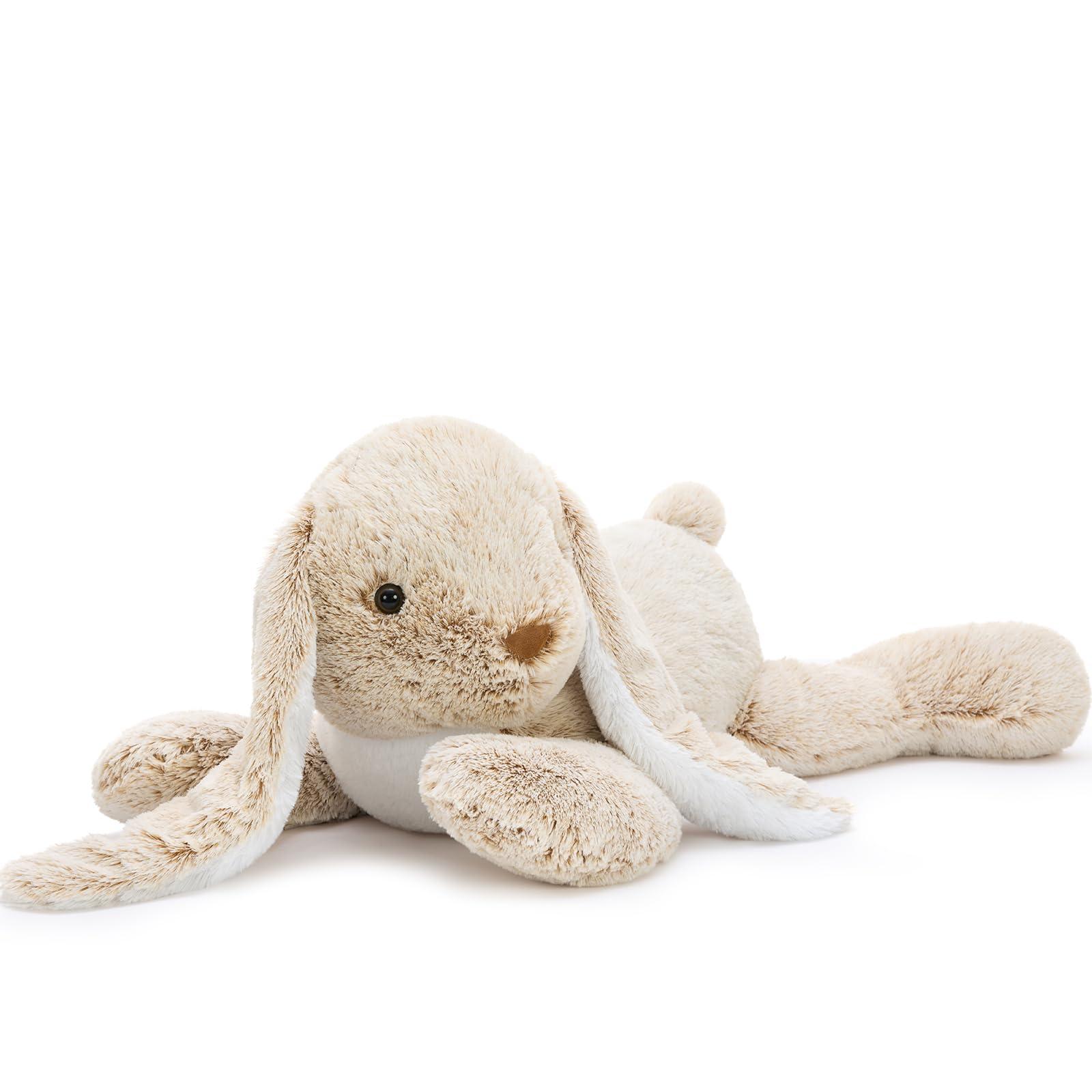 MorisMos 80cm lang riesen Hase Kuscheltier XXL, groß Braun Hase Stofftier Plüschtier, weich Kaninchen Plüschhase Puppe, Geburtstag Weihnachten Geschenk Kinder Baby